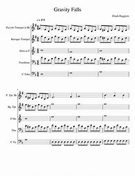 Image result for French Horn Gravity Falls Sheet Music