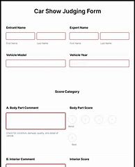 Image result for Simple Car Show Judging Sheet