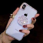 Image result for A Pink Sparkle Phone Case with Popsocket