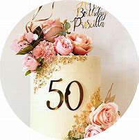 Image result for 2 Tier 50th Birthday Cake