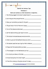 Image result for Types of Sentences 4th Grade