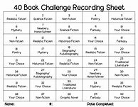 Image result for 40 Books Challenge Writing Sheet