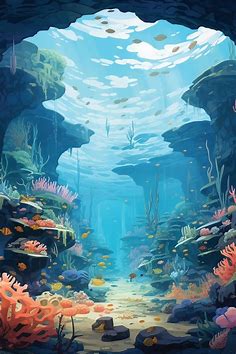 Pin by 🌺ANN🌺 on UNDER THE SEA ILLUSTRATION/ART🐠🐙🐬 in 2023 | Sea illustration art, Ocean illustration, Sea illustration