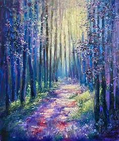 Pin by arden on Fantasy landscape ideas in 2021 | Forest painting, Abstract, Original landscape painting