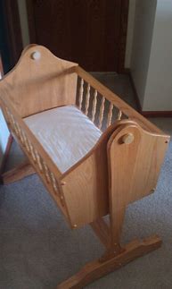 Image result for Wood Baby Cradle