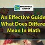 Image result for What Is a Difference in Math