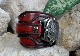 Image result for Red Leather Watch Cuff
