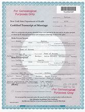 Image result for NY Marriage Certificate