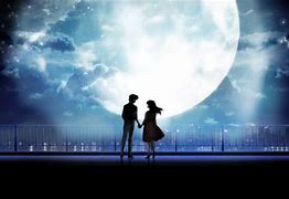 Image result for Anime Boy and Moon