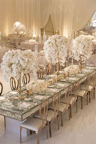 Image result for White and Gold Wedding Reception