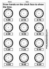 Image result for Printable Clock Face Worksheets