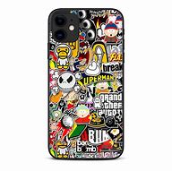 Image result for Blue Apple iPhone with Stickers Case