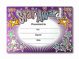 Image result for Star Award Certificate