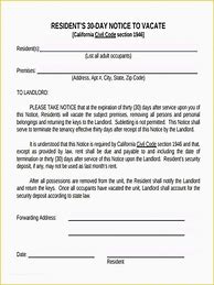 Image result for 30-Day Notice Template California