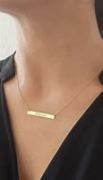 Image result for 14K Gold Bar Pendant Necklace