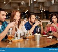 Image result for People On Phones Group at Table