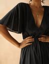 Image result for Pleated Yellow Bell Sleeve Maxi Dress