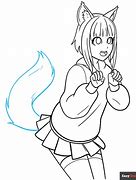 Image result for Cute Anime Wolf Girl Drawing Easy