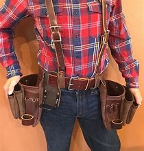 Image result for leather tools belts with suspender