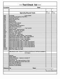 Image result for Tool Check Sheet