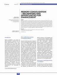 Image result for Memory Consolidation