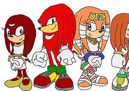 Image result for Tikal and Knuckles and Sonic and Sonica