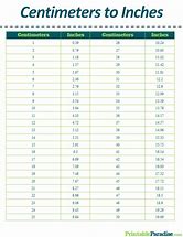 Image result for Cm to Inch Conversion Chart