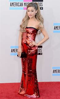Image result for Ariana Grande Red Sparkly Dress