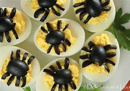 Image result for Spider Deviled Eggs