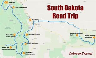 Image result for Scenic South Dakota Map