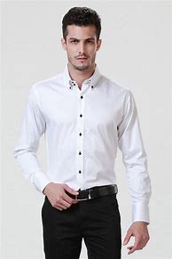Image result for White Shirt with Black Buttons