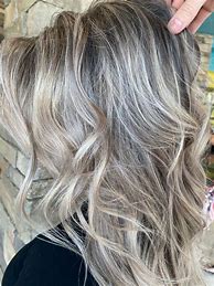 Image result for Grey Hair Blonde Highlights