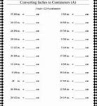 Image result for Centimeters to Inches Conversion Sheet