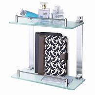Image result for Stainless Steel and Glass Bathroom Shelf