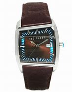 Image result for Square Face Watch Brown Leather Strap