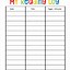 Image result for Reading Log Kindergarten Printable