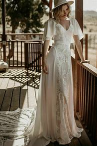 Image result for Bohemian Lace Wedding Dress