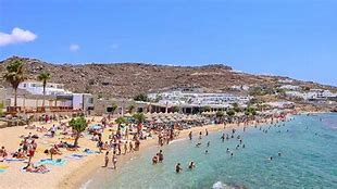 Image result for Paradise Beach Mykonos Greece People Optional