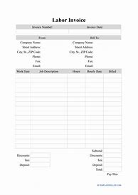Image result for Labor Invoice Template Word