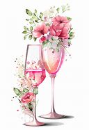 Image result for Pink Watercolor Champagne