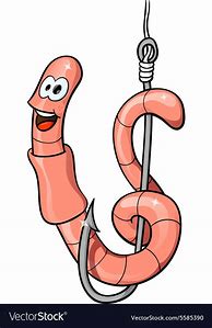 Image result for Worm On a Pink Hook Clip Art