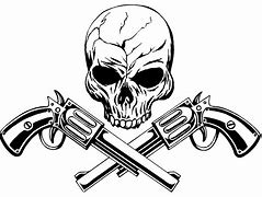 Image result for Skull with Pistols Clip Art