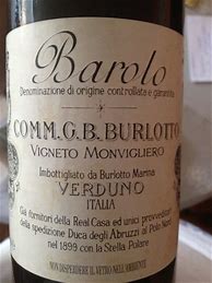 Image result for Comm G B Burlotto Barolo Monvigliero