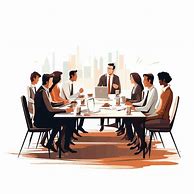 Image result for Image of Business Person Having a Team Meeting Illustration Material