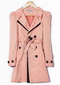 Image result for Beltless Pink Trench Coat