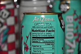 Image result for Arizona Green Ginseng Tea Nutrition Label