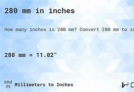 Image result for 280 mm to Inches