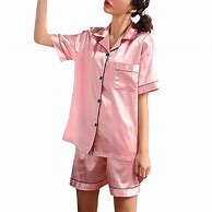Image result for Pajamas for Women Silky and Shory Sleeve and Pink