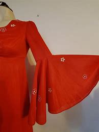Image result for Golden Orange Bell Sleeve Maxi Dress