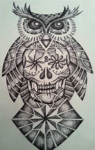 Image result for Owl Sugar Skull Art